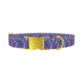 Tropical Leaf Dog Collar - metal gold