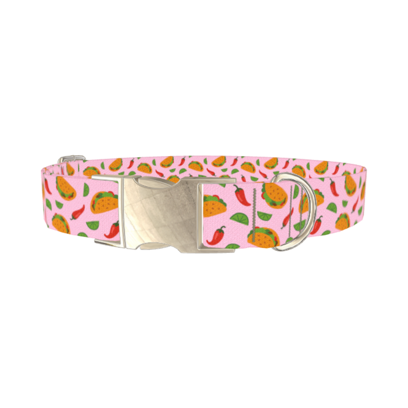 Chili Taco Dog Collar - metal silver