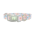 Floral Spiral Dog Collar - plastic silver