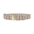 Colorful Plaid Dog Collar - metal silver