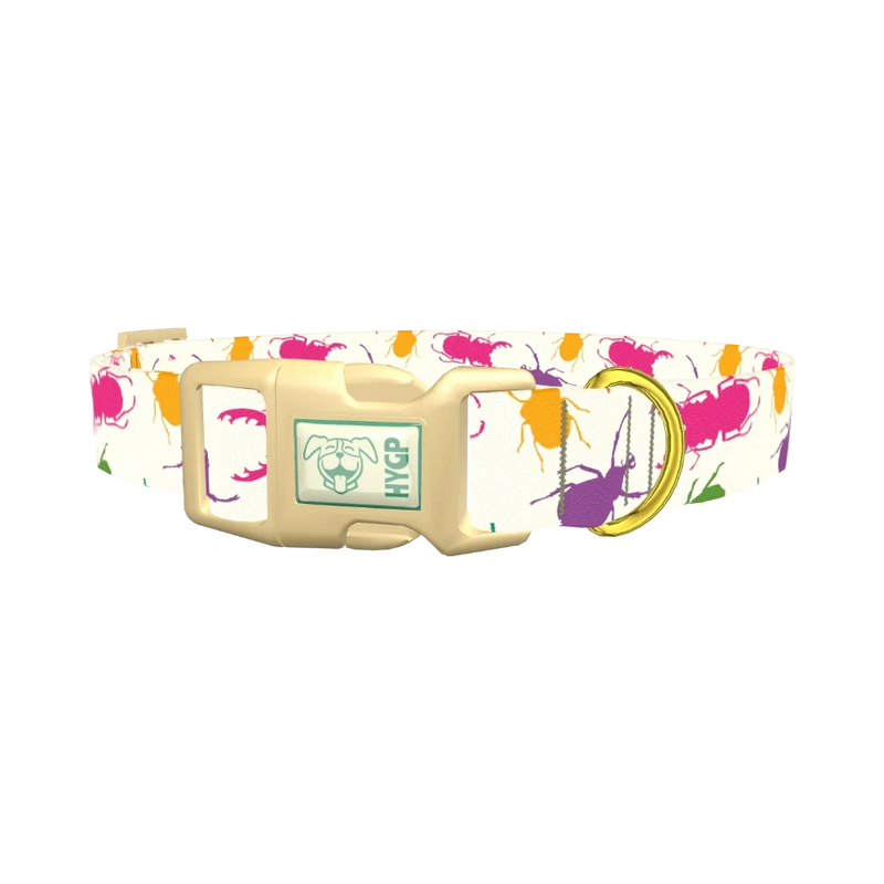 Colorful Beetle Dog Collar - plastic gold