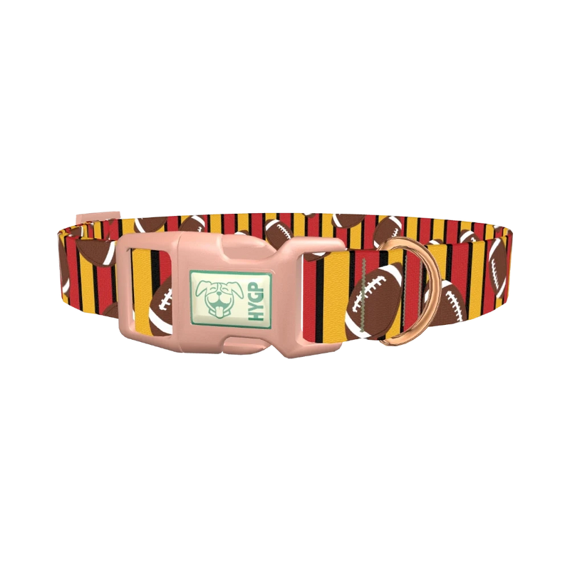 Football Stripe Dog Collar - plastic rose gold