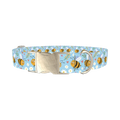 Bees and Hearts Dog Collar - metal silver