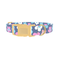 Retro Flower Dog Collar - plastic gold