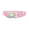 Peace Flower Dog Collar - plastic silver