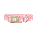 Pink Reindeer Forest Dog Collar - plastic rose gold