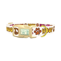 Peace Love Woof Dog Collar - plastic gold