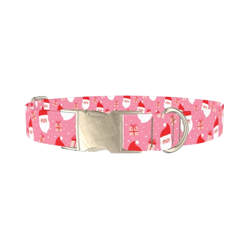 Christmas Santa Dog Collar - metal silver