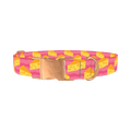 Pink Cheese Slice Dog Collar - metal rose gold