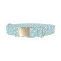 Pastel Valentine Heart Dog Collar - metal silver