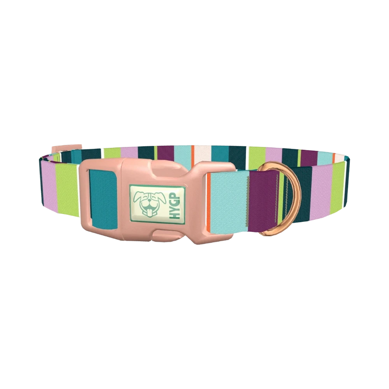 Striped Pattern Dog Collar - plastic rose gold