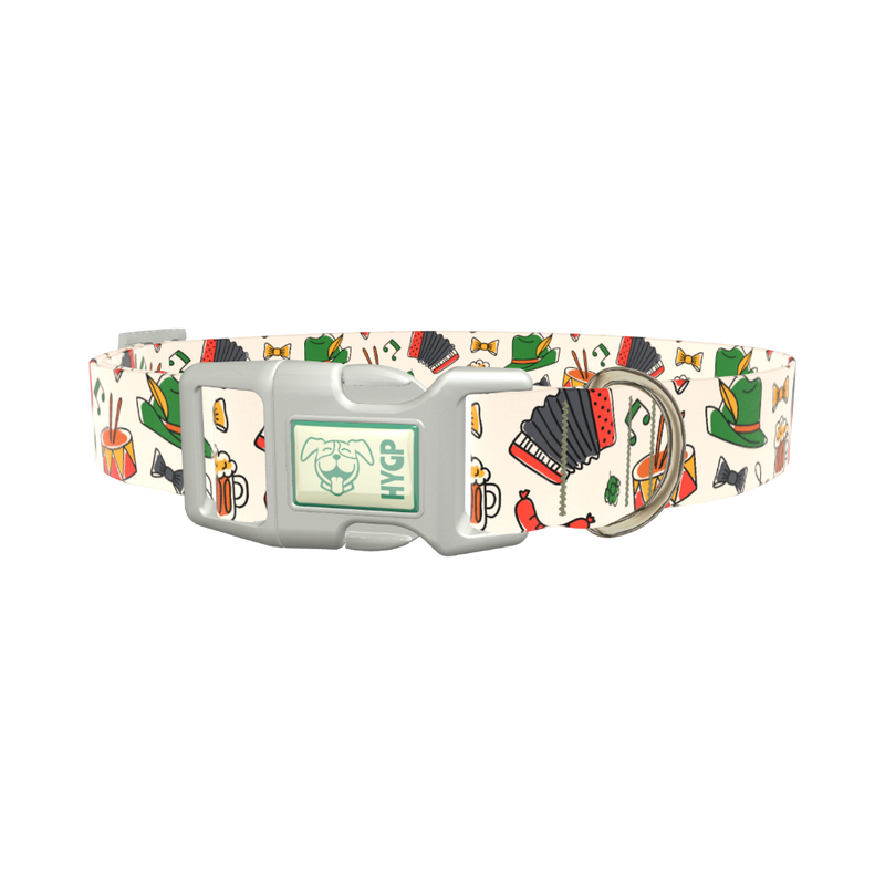 Oktoberfest Music Dog Collar - plastic rose gold