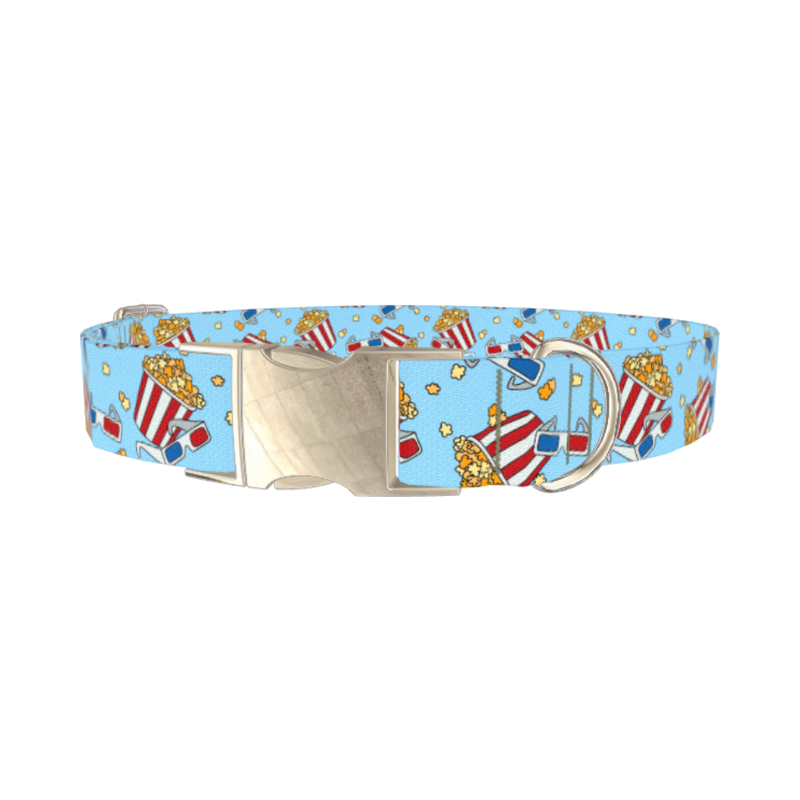 Movie Night Dog Collar - metal silver