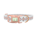 Colorful Cross Stitch Dog Collar - plastic rose gold