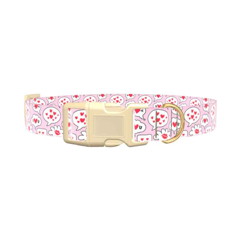 Romantic Speech Bubble Dog Collar - plastic silver