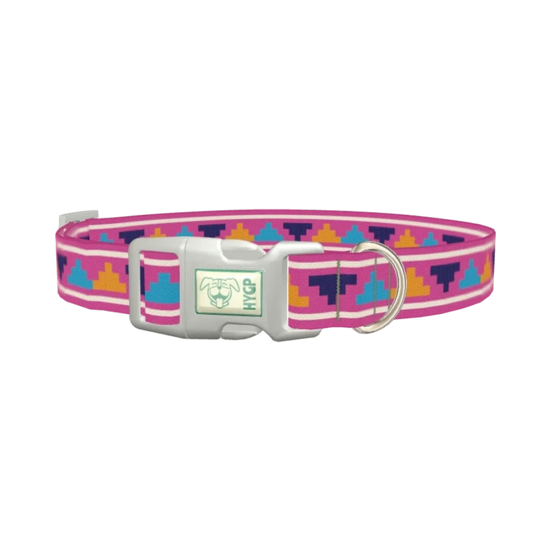 Colorful Pyramid Dog Collar - plastic silver
