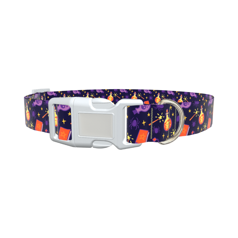 Halloween Witch Potion Dog Collar - plastic gold