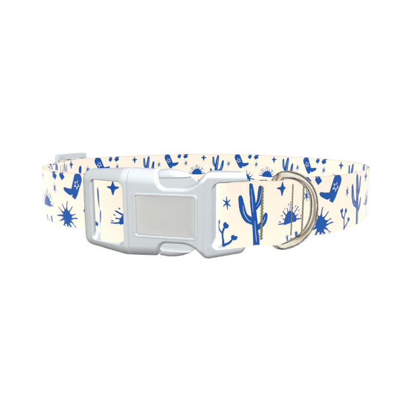 Western Desert Scene Dog Collar - plastic gold
