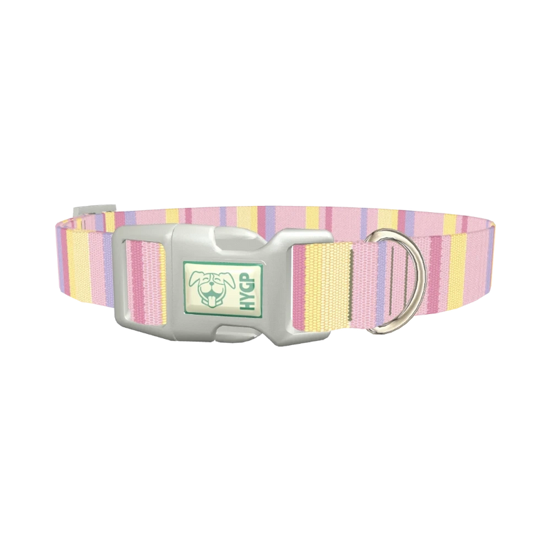 Geometric Stripe Dog Collar - plastic silver