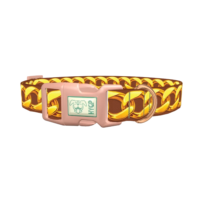 Gold Chain Design Dog Collar - plastic rose gold