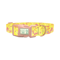 Yellow Abstract Splatter Dog Collar - plastic rose gold