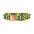 Mardi Gras Rhombus Dog Collar - metal rose gold