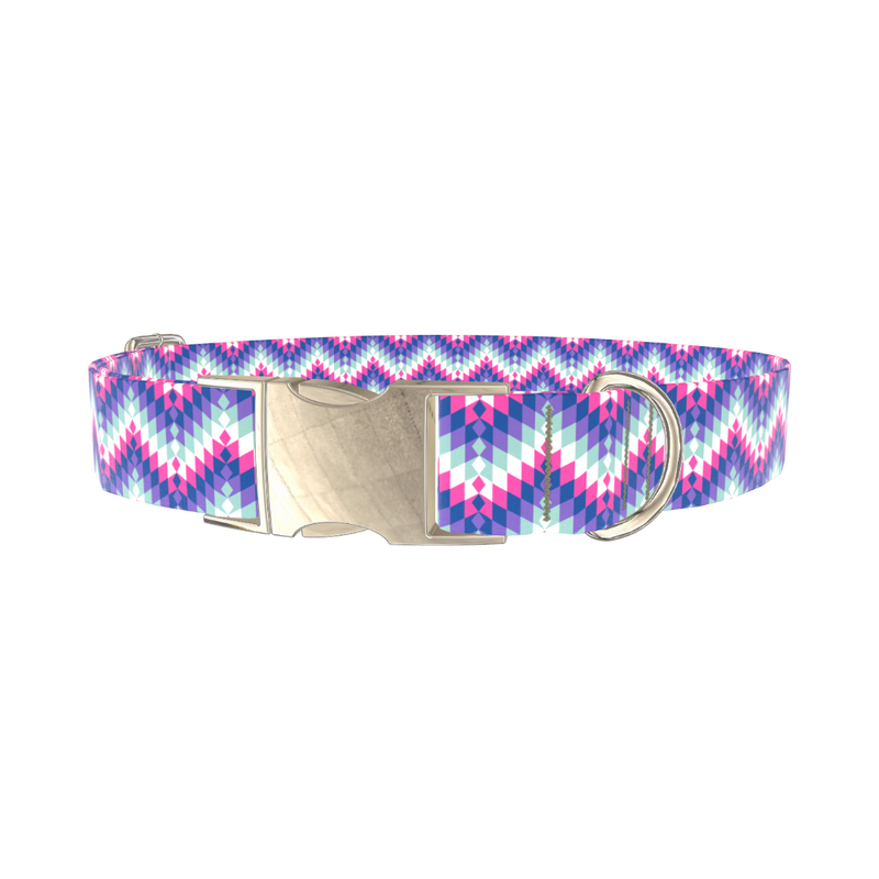 Geometric Chevron Dog Collar - metal gold
