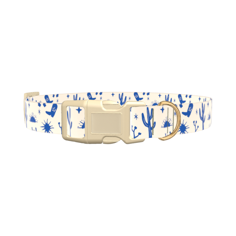 Western Desert Scene Dog Collar - plastic rose gold