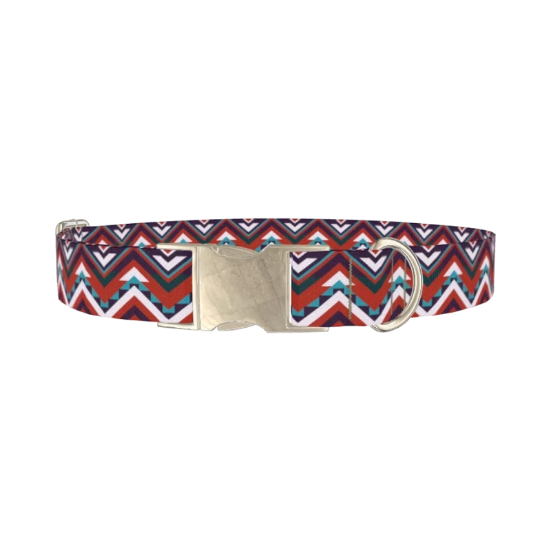 Geometric Triangle Dog Collar - metal silver