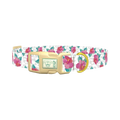 Leopard Floral Dog Collar - plastic gold