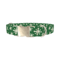 Snowflake Pattern Dog Collar - metal silver