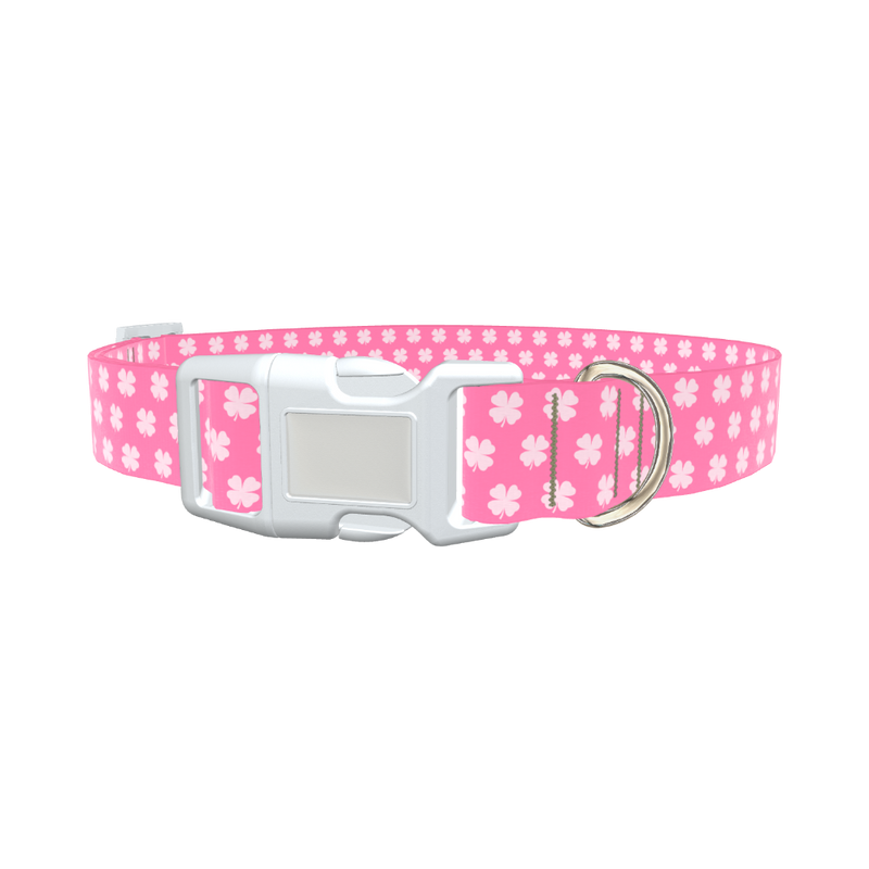 Shamrock Pattern Dog Collar - plastic rose gold