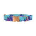 Abstract Paint Dog Collar - metal rose gold