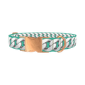 Silver Chain Turquoise Dog Collar - metal rose gold