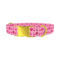 Valentine Heart Dog Collar - metal gold