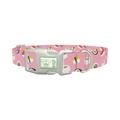 Pink Sushi Pattern Dog Collar - plastic silver