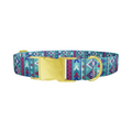 Teal Tribal Geometric Dog Collar - Thumbnail 1