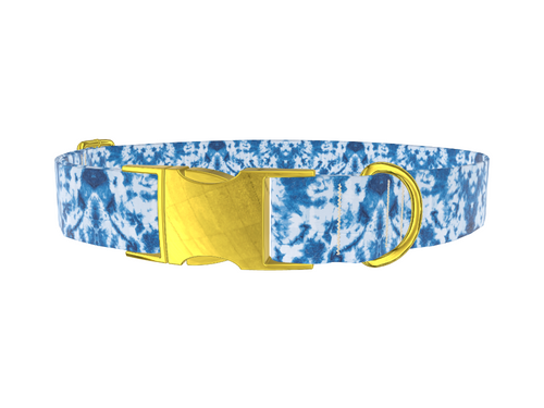 Indigo Tie Dye Dog Collar