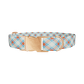 Orange Blue Checkered Dog Collar - Thumbnail 2