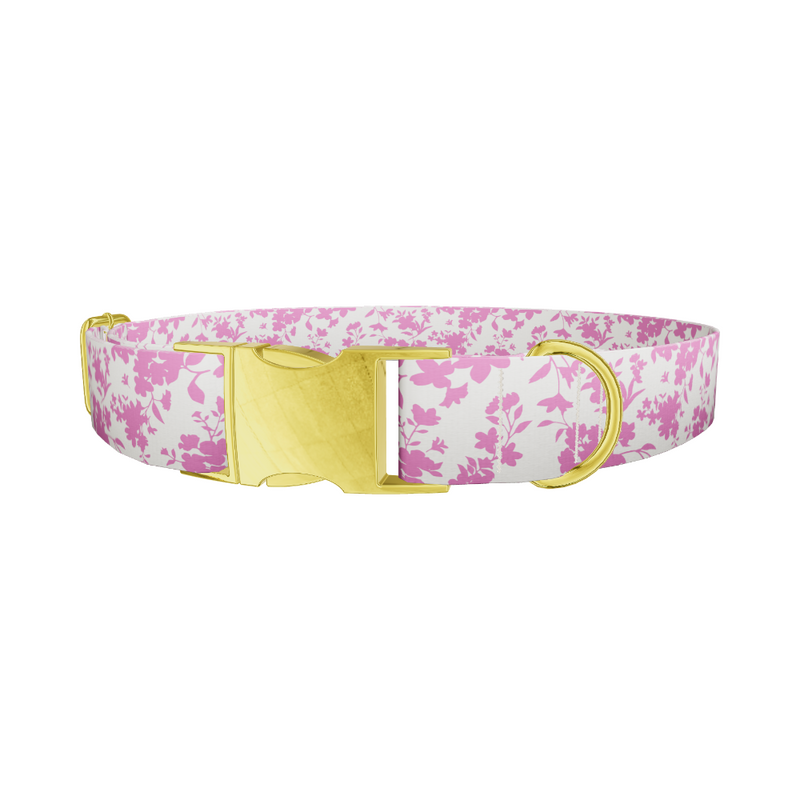 Pink Silhouette Floral Dog Collar