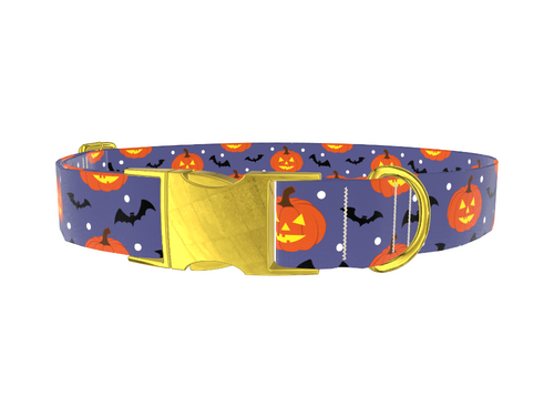 Pumpkin Bat Halloween Dog Collar