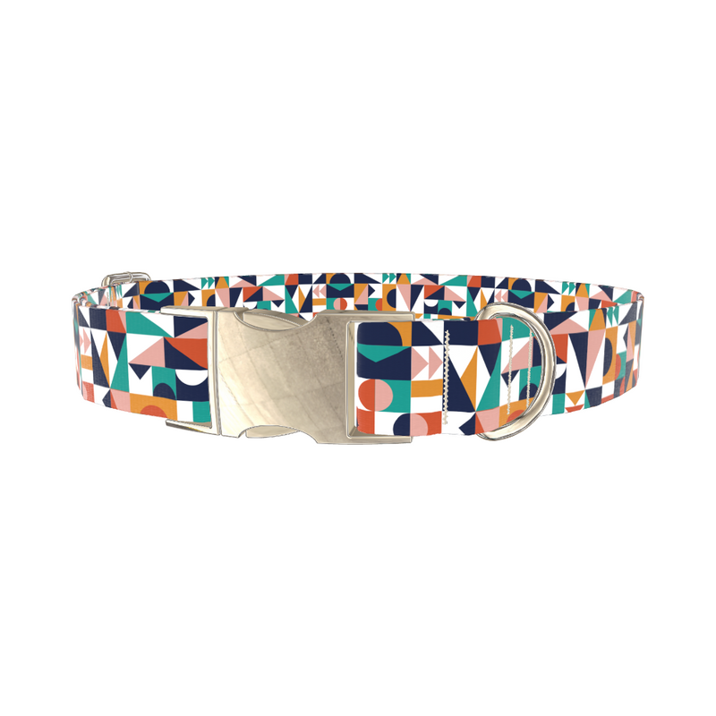 Colorful Geometric Shapes Dog Collar