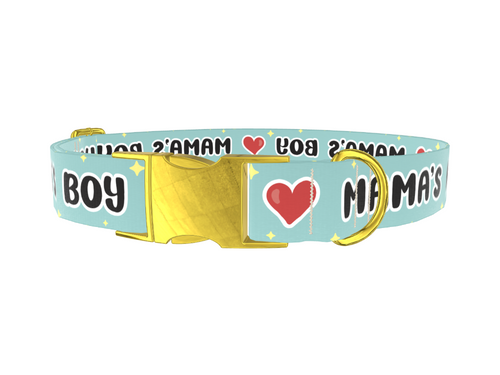 Mamas Boy Heart Dog Collar