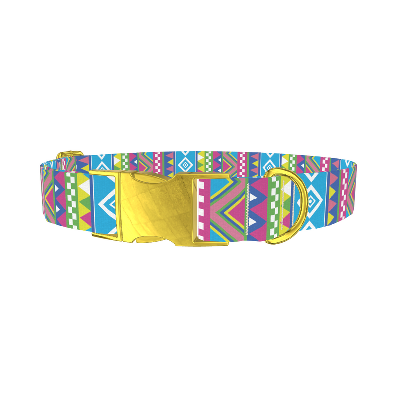 Colorful Tribal Stripe Dog Collar