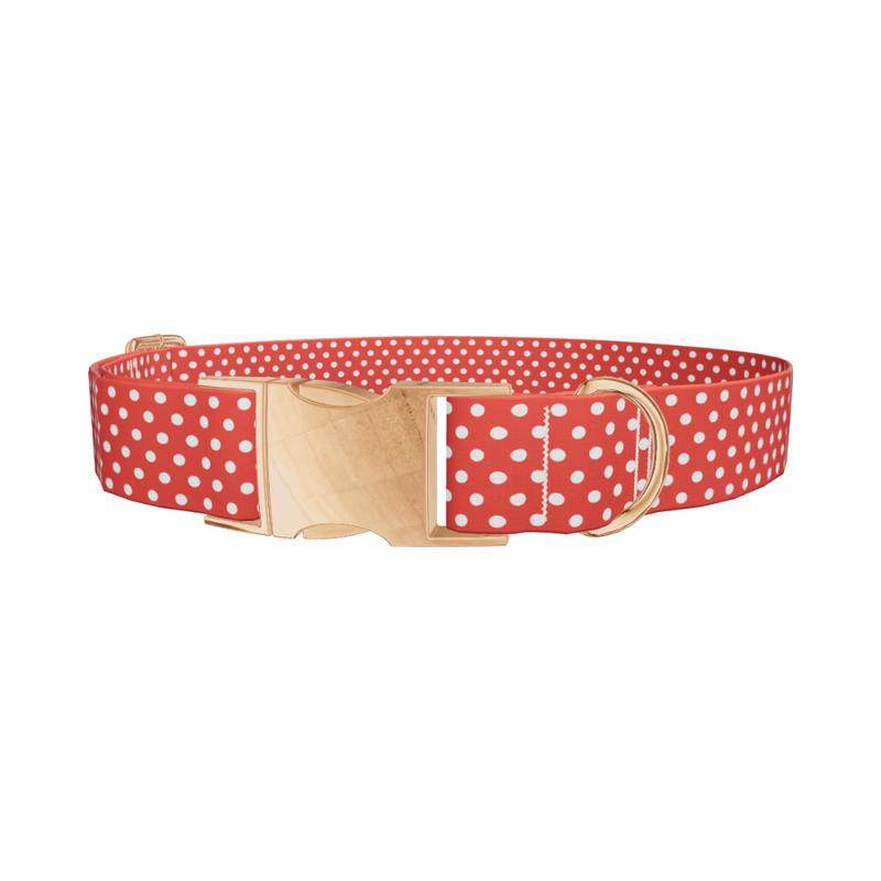 Red Polka Dot Pattern Dog Collar