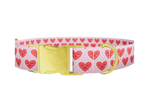 Polka Dot Heart Dog Collar