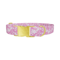 Pink Floral Silhouette 8870524649687 Dog Collar - Thumbnail 1