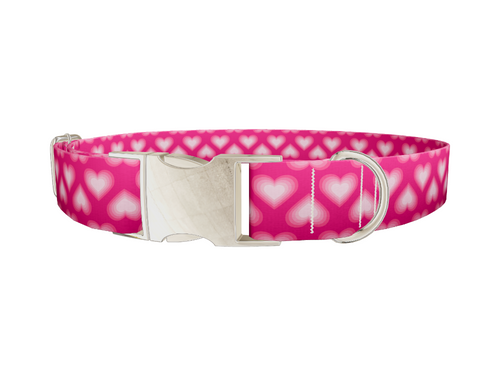 Layered Pink Heart Dog Collar