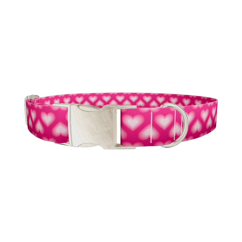 Layered Pink Heart Dog Collar