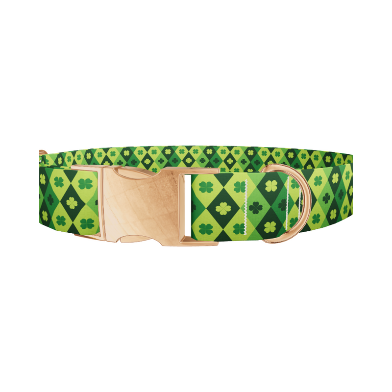 Diamond Clover Pattern Dog Collar